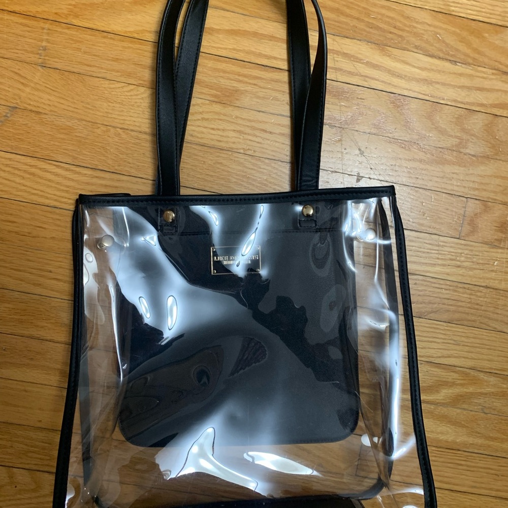 Like Dreams Black Transparent Tote Bag with Sturdy Handles
